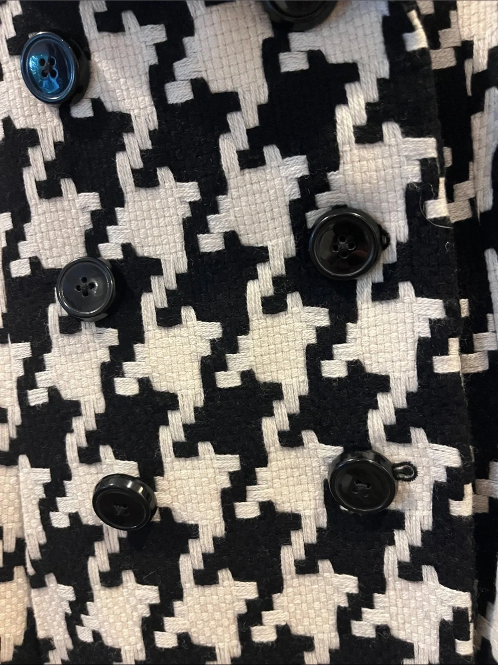 White House | Black Market Women’s Houndstooth Peacoat-sz S